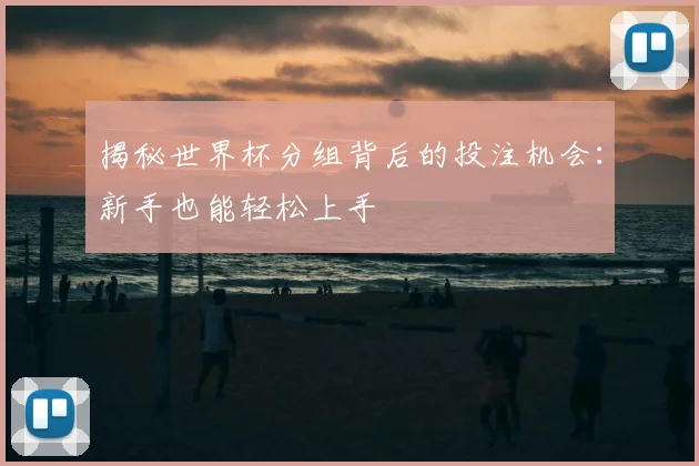 揭秘世界杯分组背后的投注机会：新手也能轻松上手